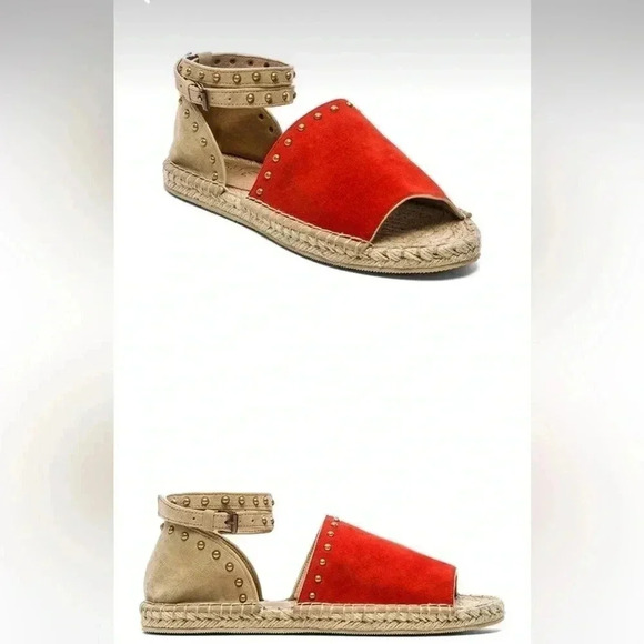 RAYE Deb Espadrille in Tomato & Tan size 7.5 - Picture 2 of 10